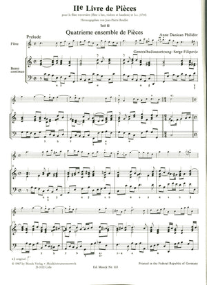 2nd Livre de Pieces for Recorder and Basso Continuo