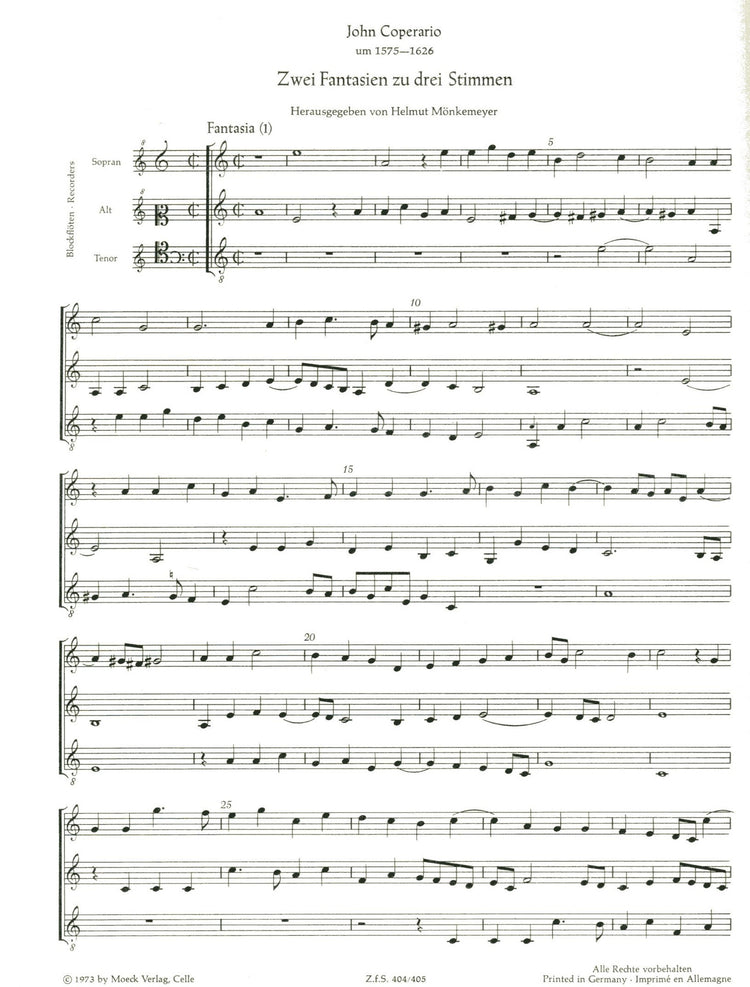 Two Fantasias for Three Recorders