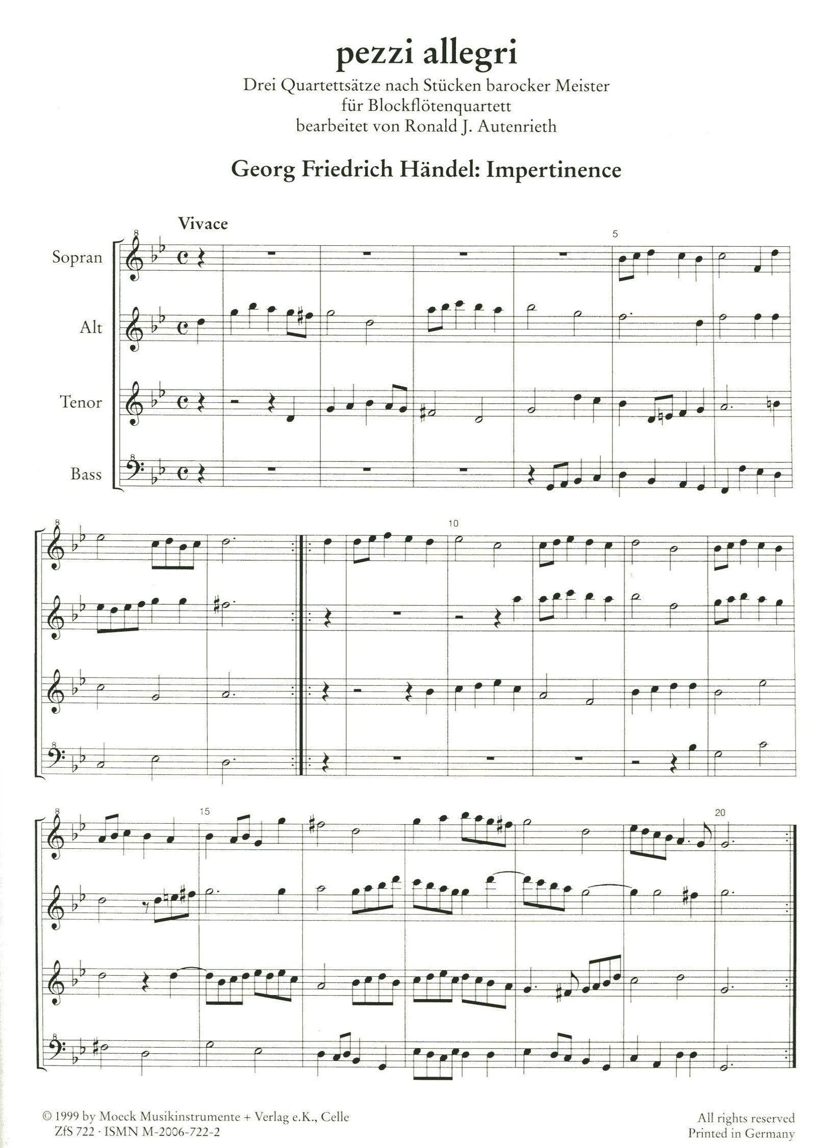 Pezza Allegri Three quartet movements