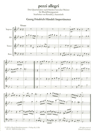 Pezza Allegri Three quartet movements