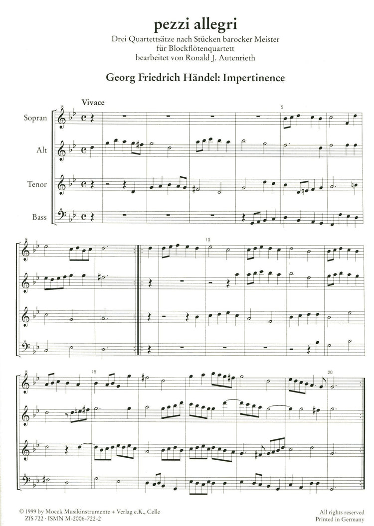 Pezza Allegri Three quartet movements