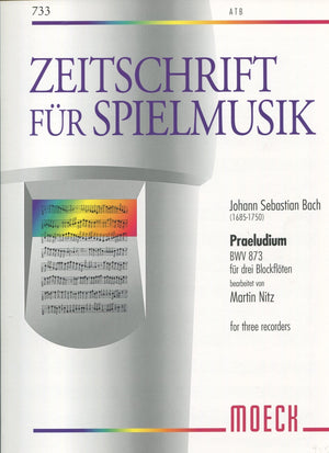 Prelude from BWV873 for Three Recorders