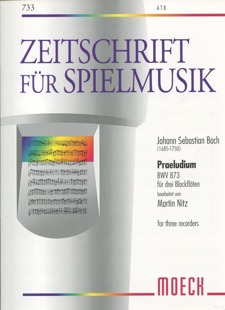 Prelude from BWV873 for Three Recorders