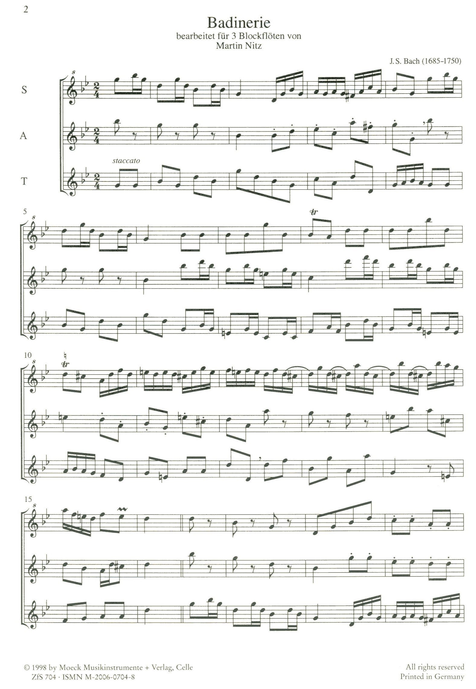 Badinerie from Suite No.2 BWV 1067