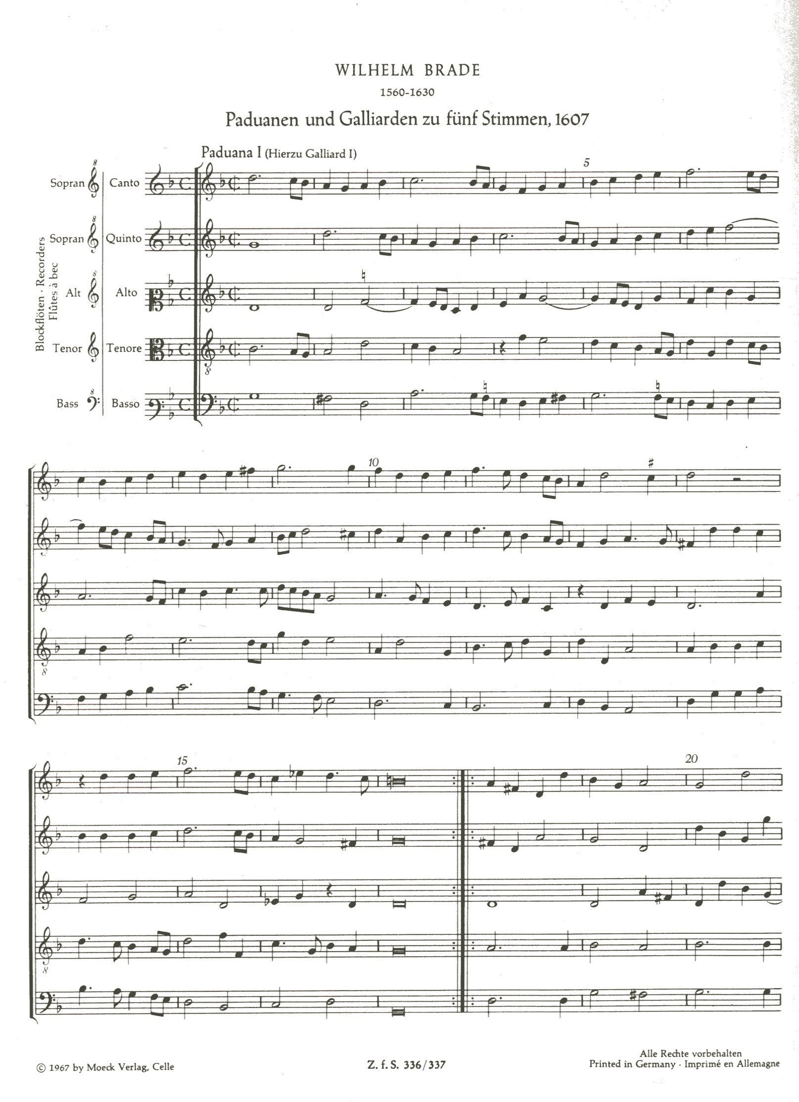 Pavanes and Galliards in Five Parts