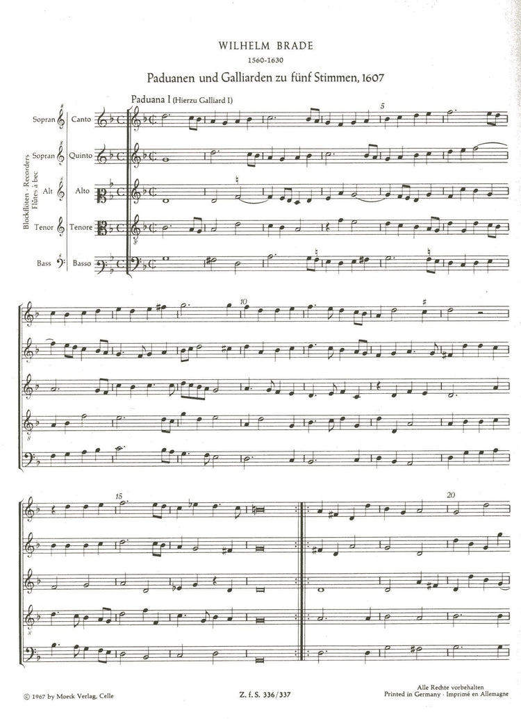 Pavanes and Galliards in Five Parts