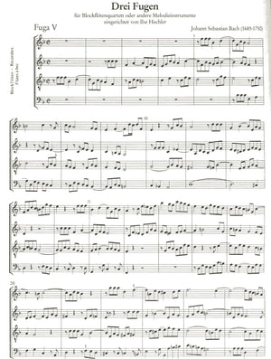 Three Fugues for  Recorder Quartet