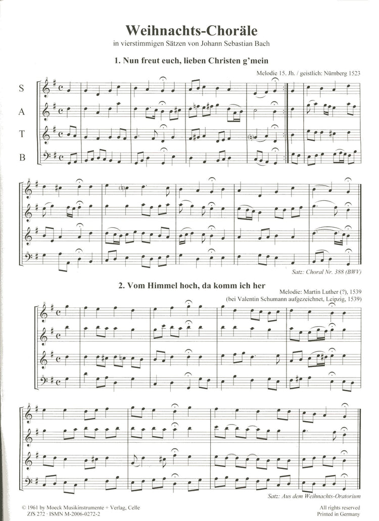 Christmas Chorals by JS Bach