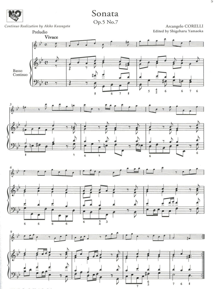 Corelli Recorder Sonatas Op.5 No. 7, 8 and 9