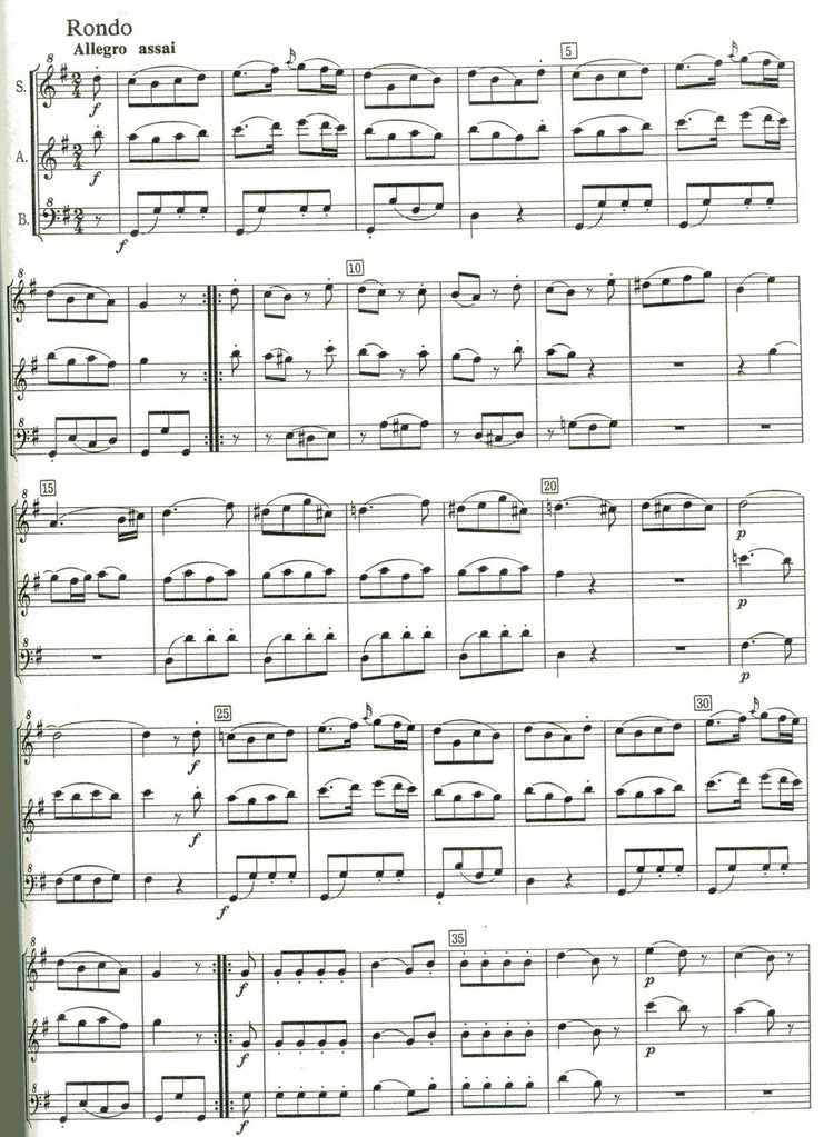 Mozart 5 Divertimenti for Recorder trio K.439b
