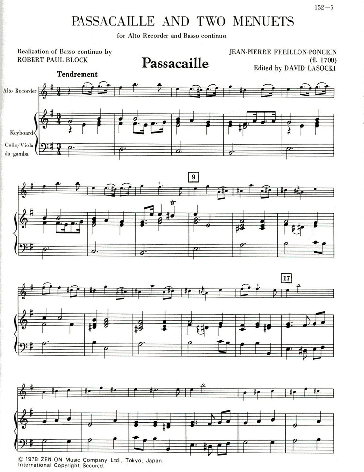 Passacaille and Two Menuets