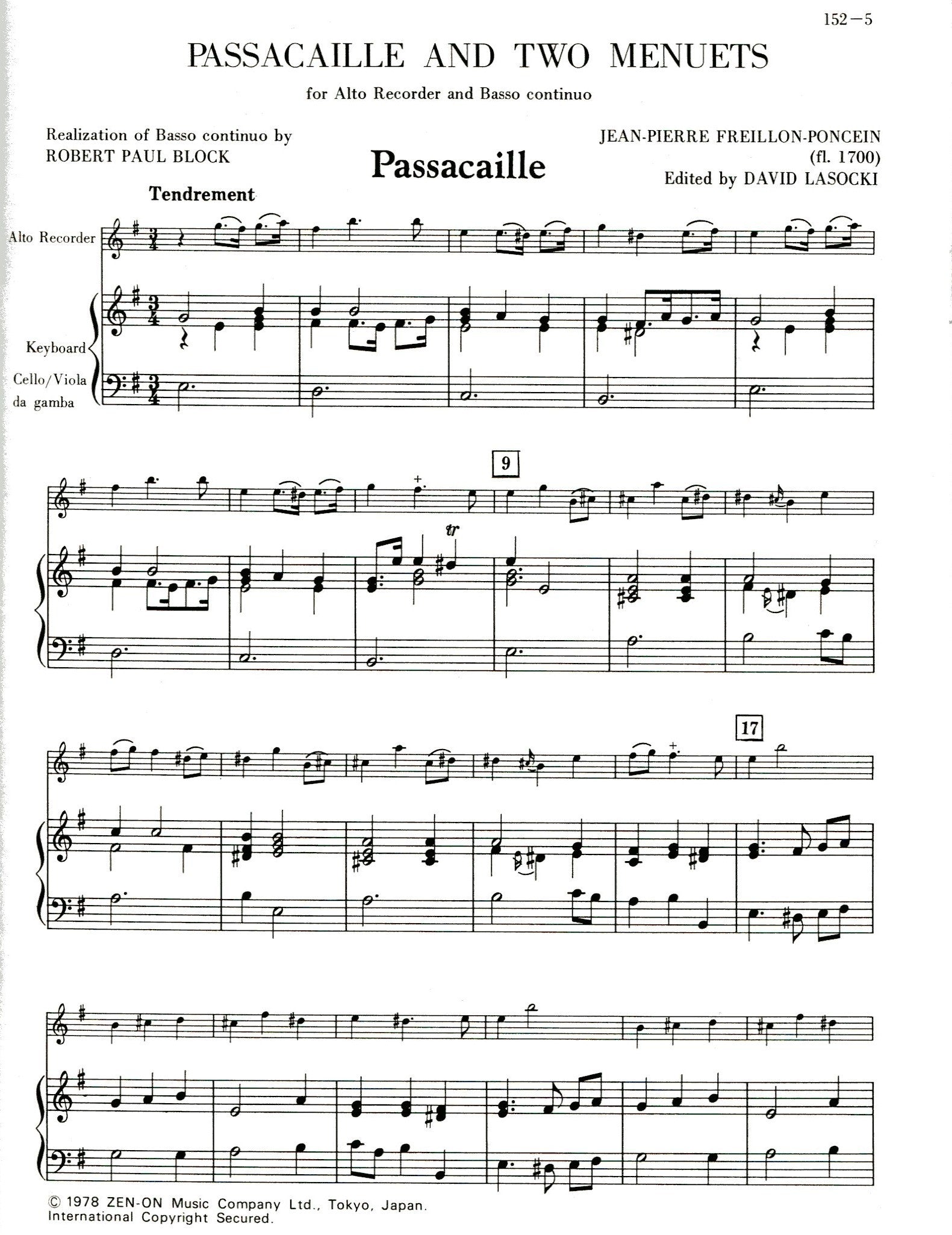 Passacaille and Two Menuets