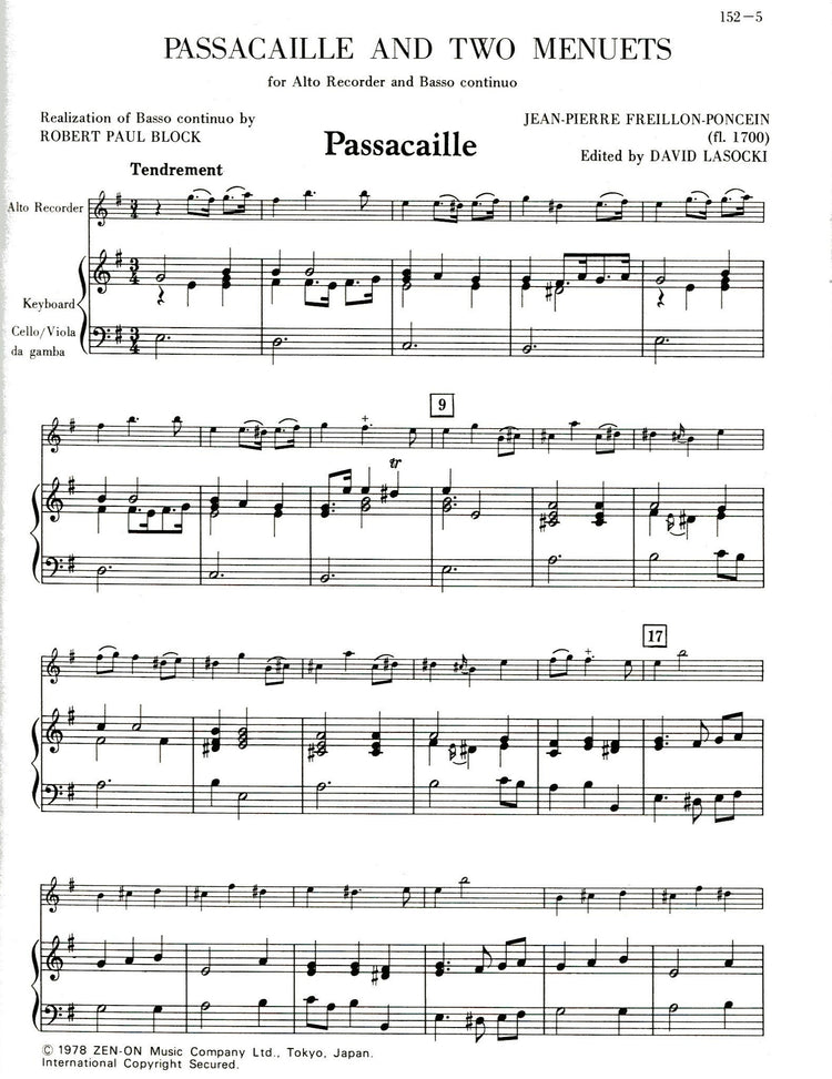 Passacaille and Two Menuets