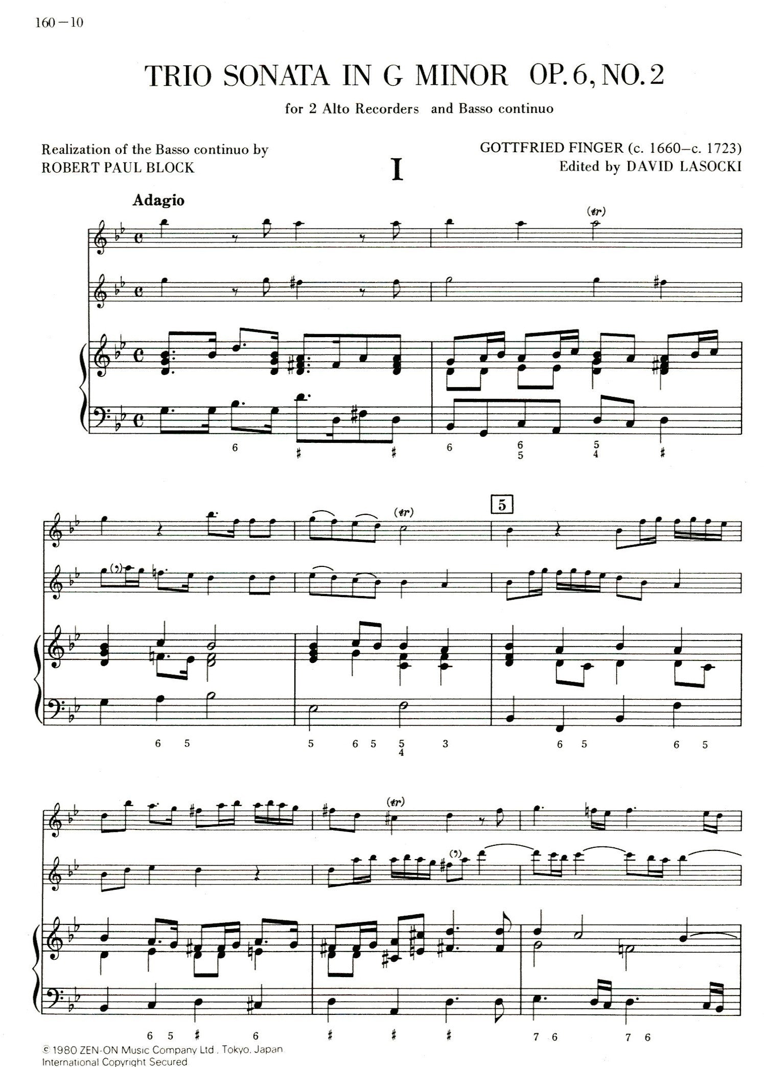 Trio Sonata in G minor Op 6 No 2