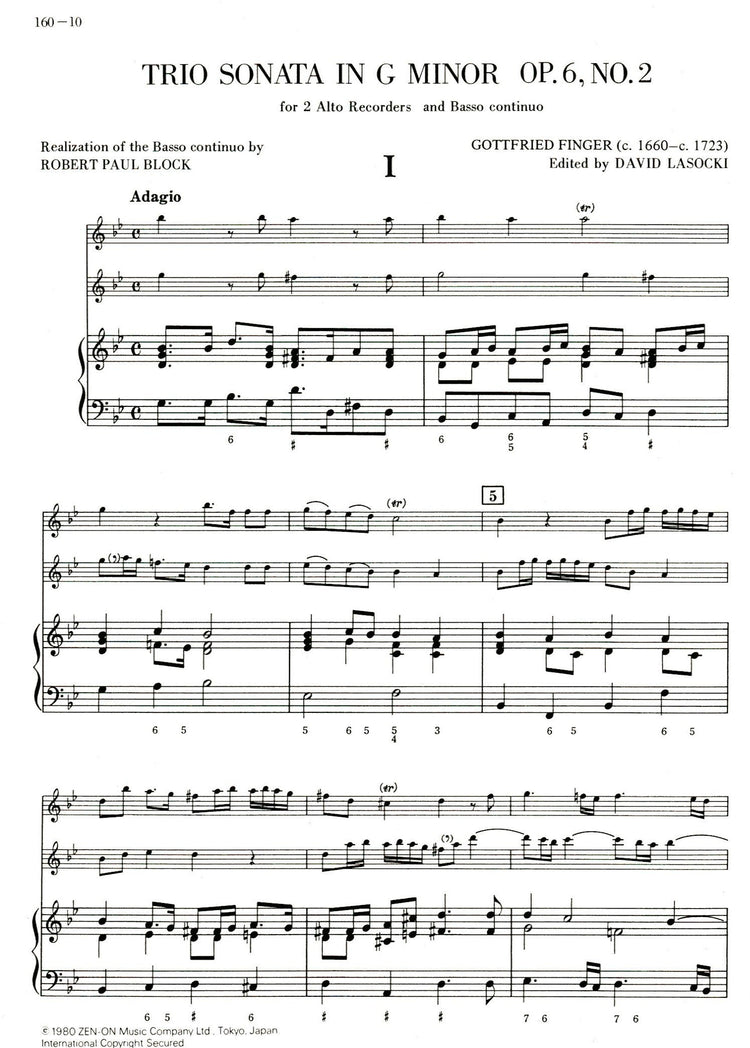 Trio Sonata in G minor Op 6 No 2