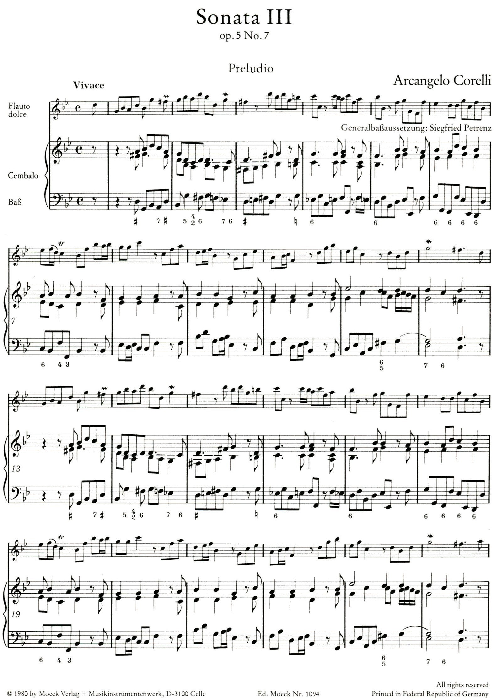 Sonata  III G minor Op 5 No 7