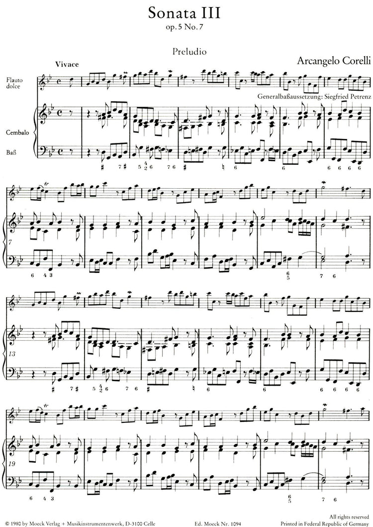 Sonata  III G minor Op 5 No 7