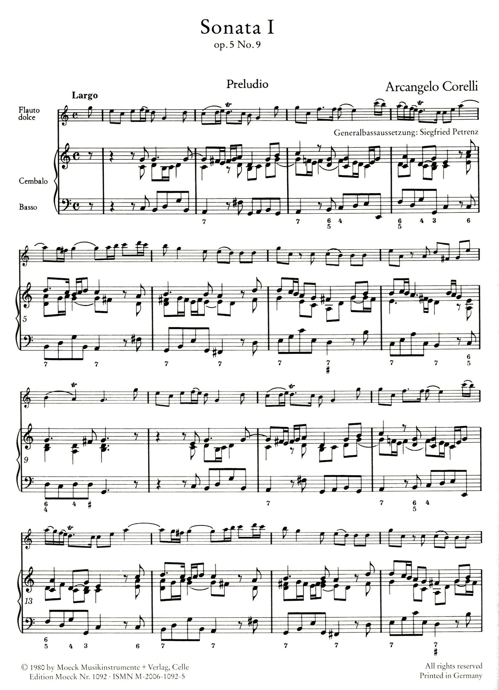 Sonata I C Major Op.5 No.9