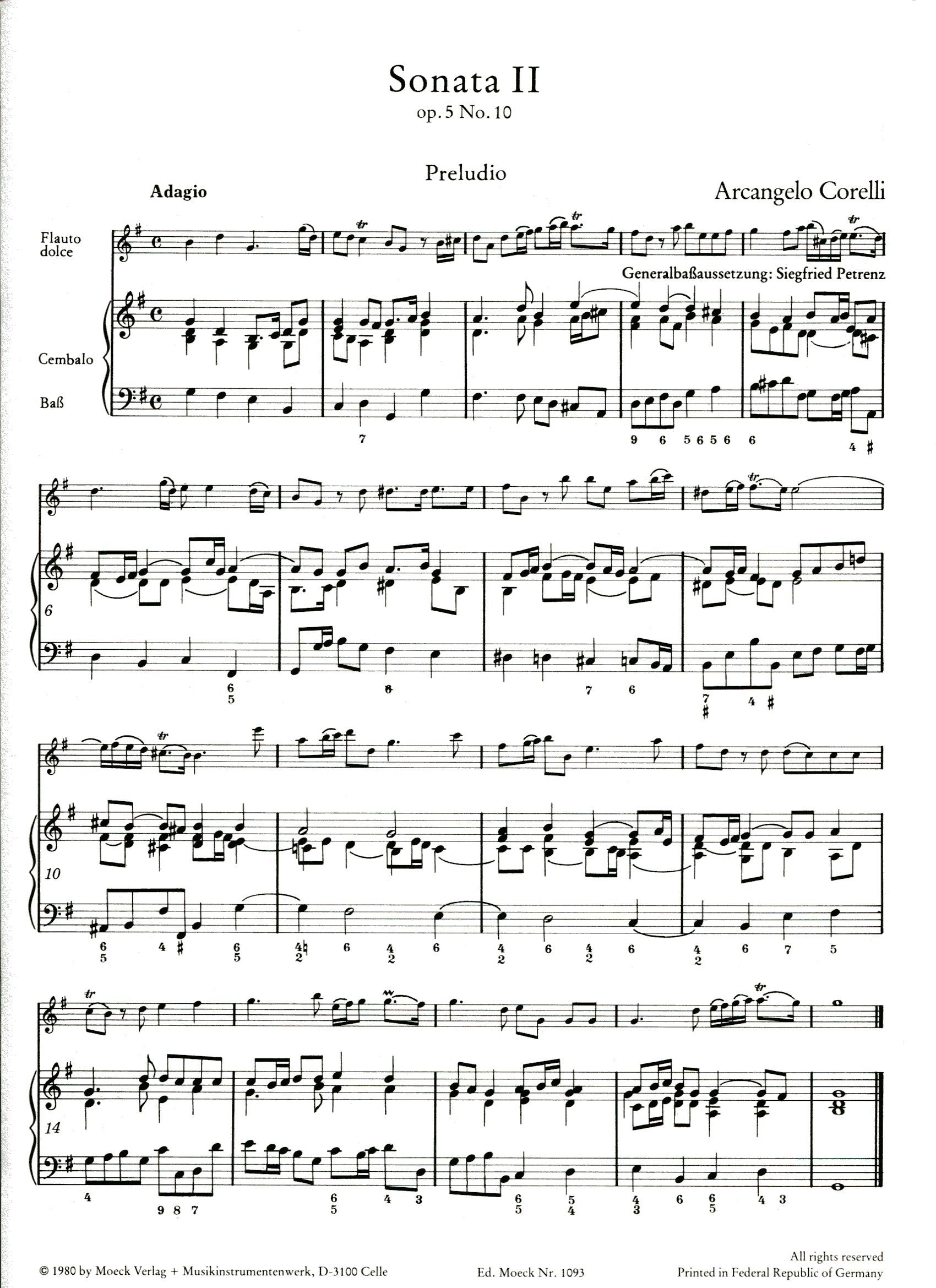 Sonata 2 G Major Op 5 No 10