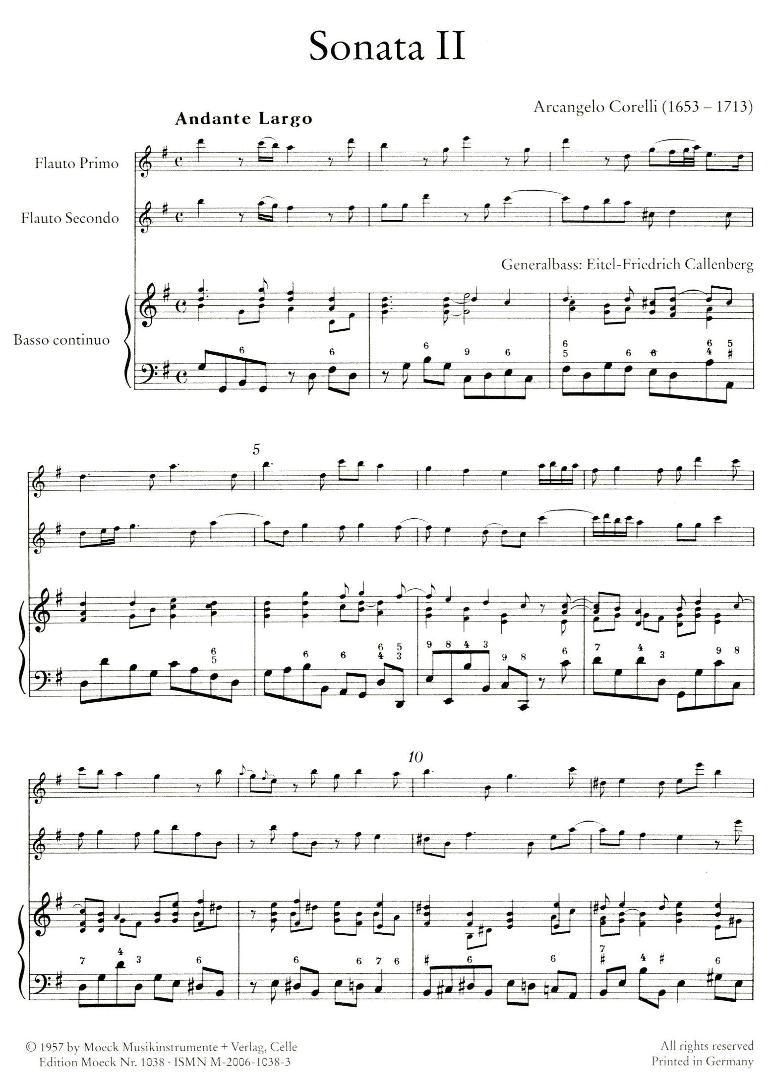 Sonata 2 after Concerto Grossi for Two Recorders