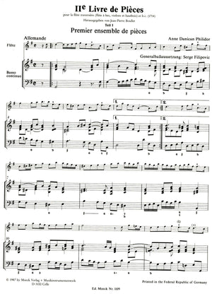 2nd Livre de Pieces for Recorder and Basso Continuo