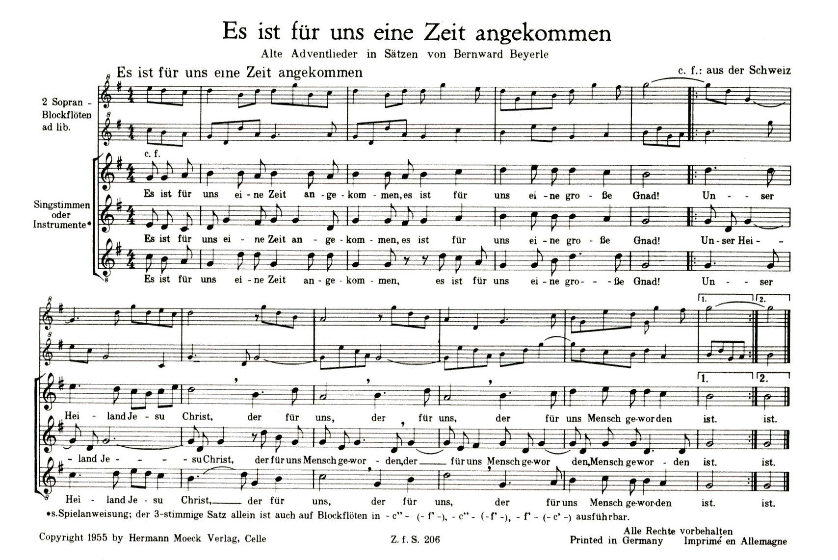 Es ist uns eine zeit angekommen