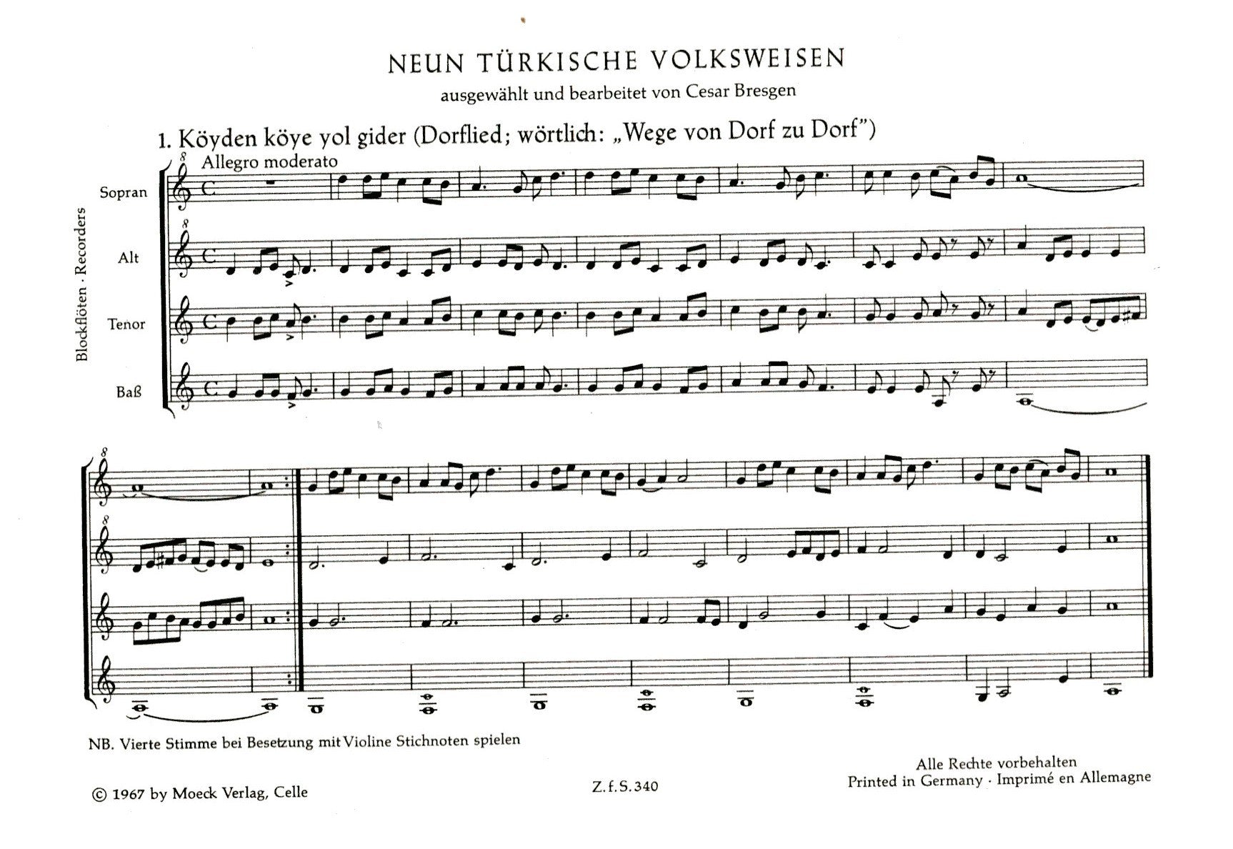 Nine Turkish Folk Tunes