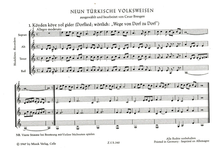 Nine Turkish Folk Tunes