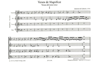 Versos de Magnificat, Versos del Sexto tono, 1578