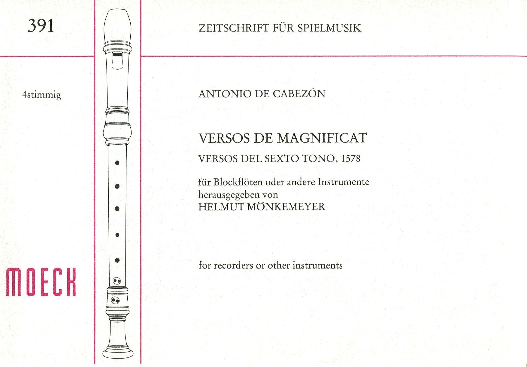 Versos de Magnificat, Versos del Sexto tono, 1578
