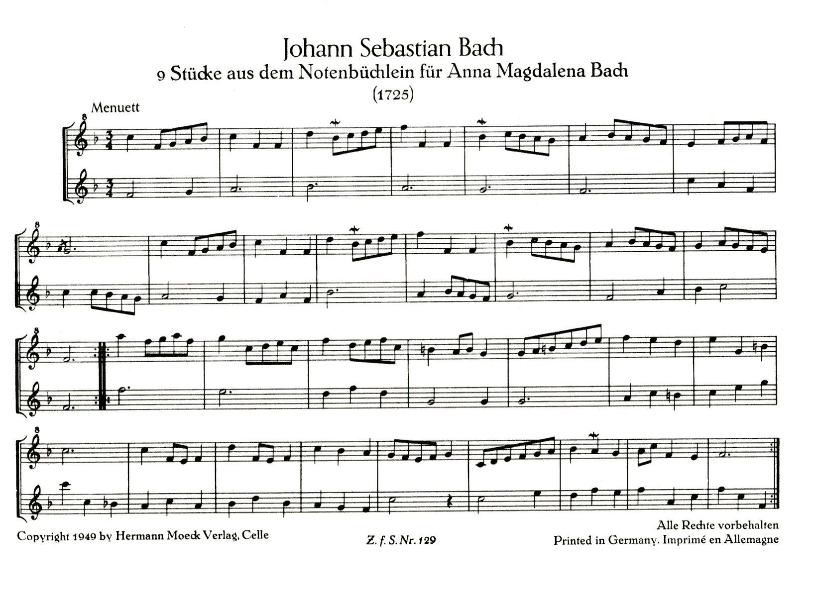 Nine Pieces from the Anna Magdalena Bach Book