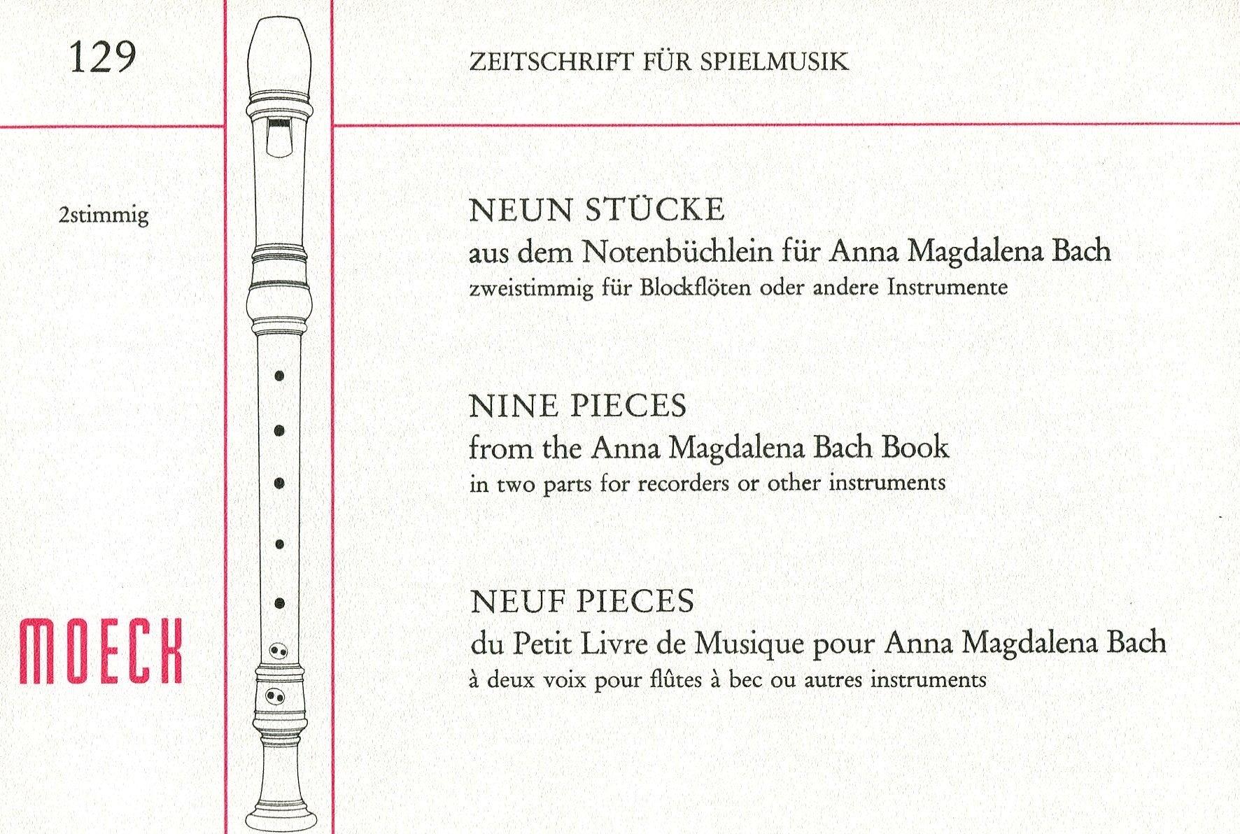 Nine Pieces from the Anna Magdalena Bach Book