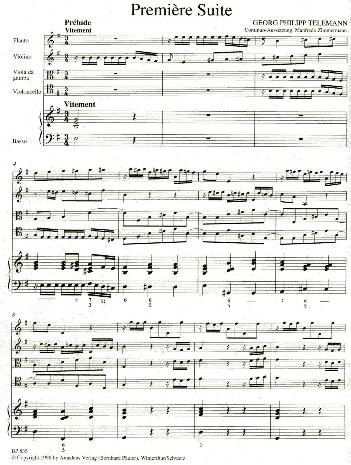 Paris Quartet no 5 in e minor