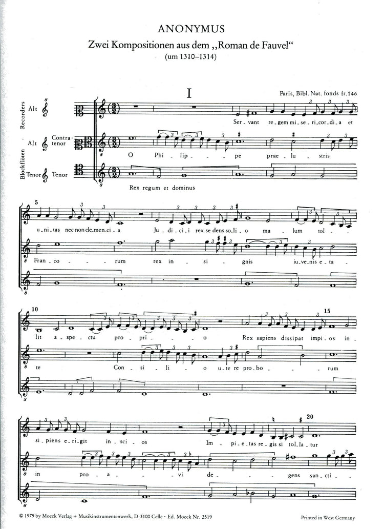 Two Compositions from "Roman de Fauvel"