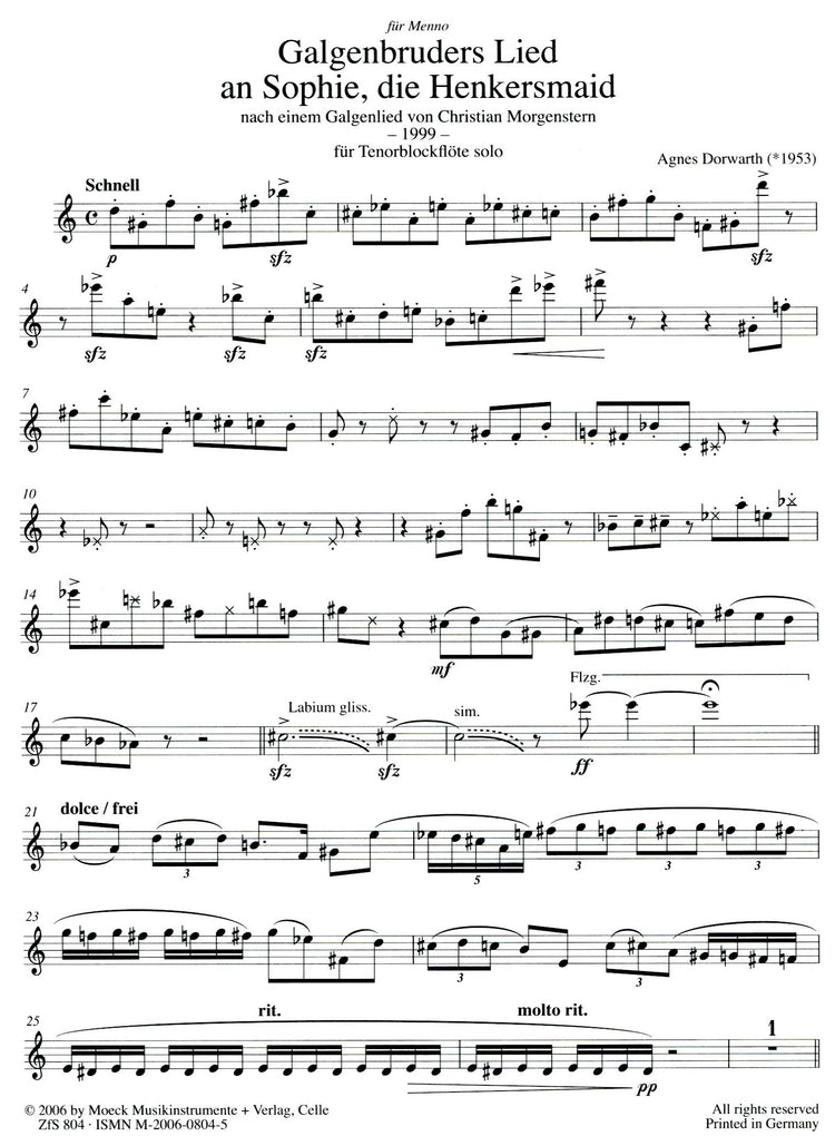 Galgenbruder's song to Sophie, the hangman's maiden