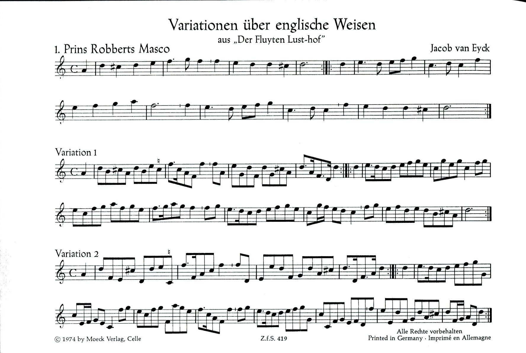Variations on English Melodies