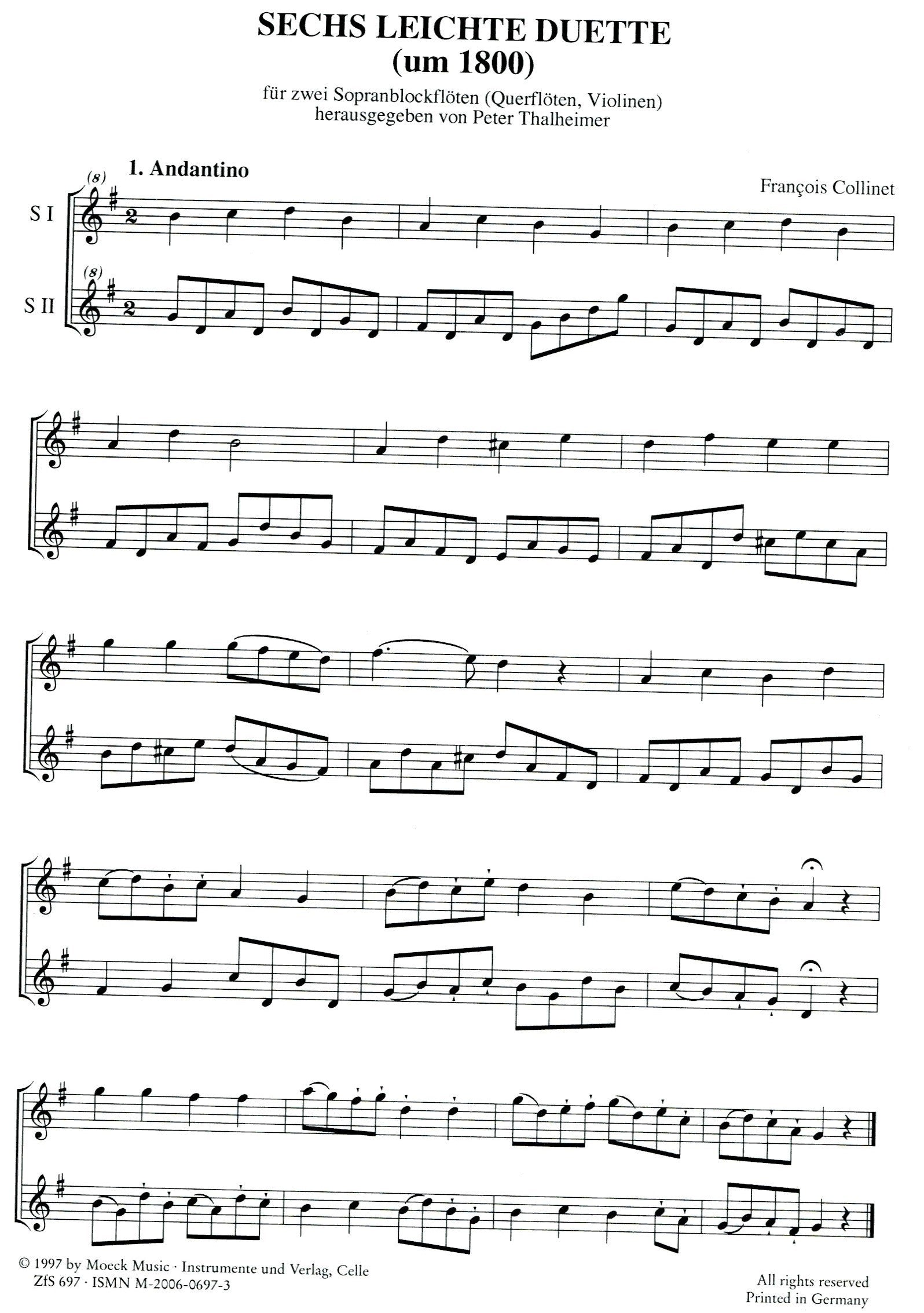 Six Easy Duets from 1800