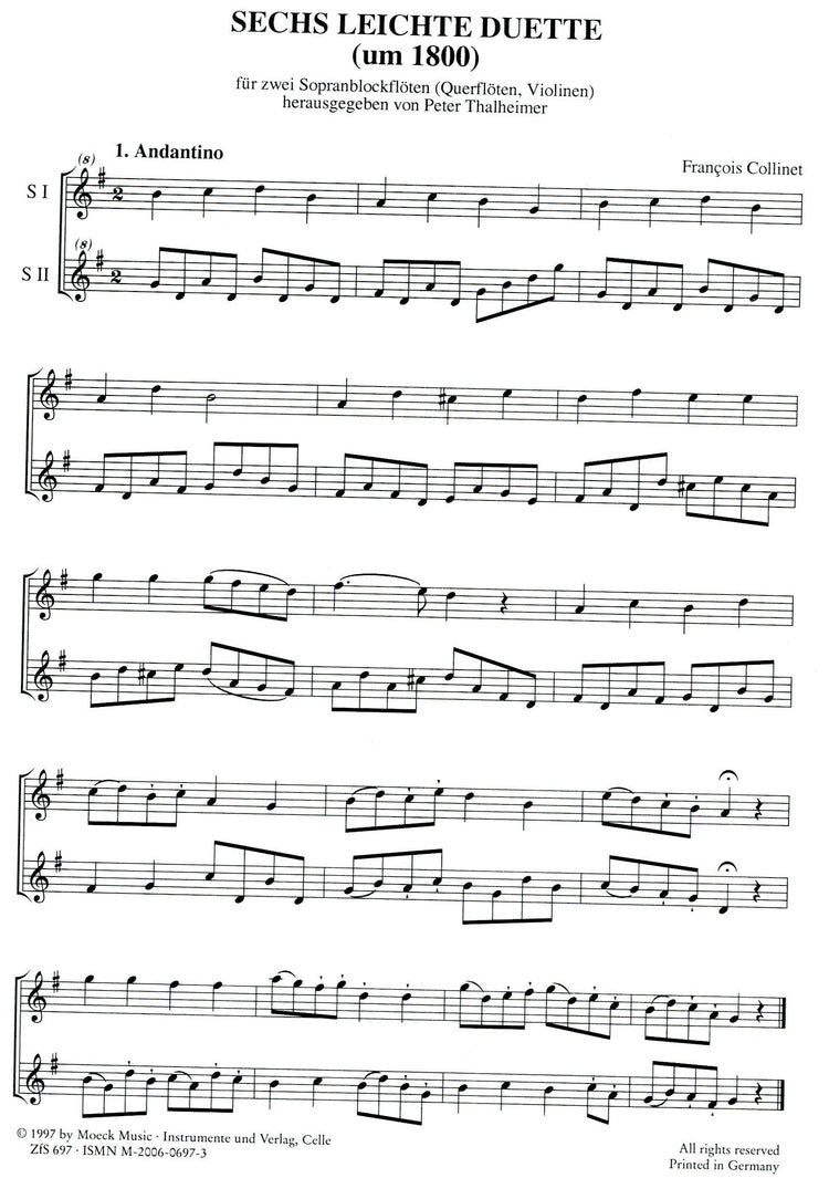 Six Easy Duets from 1800