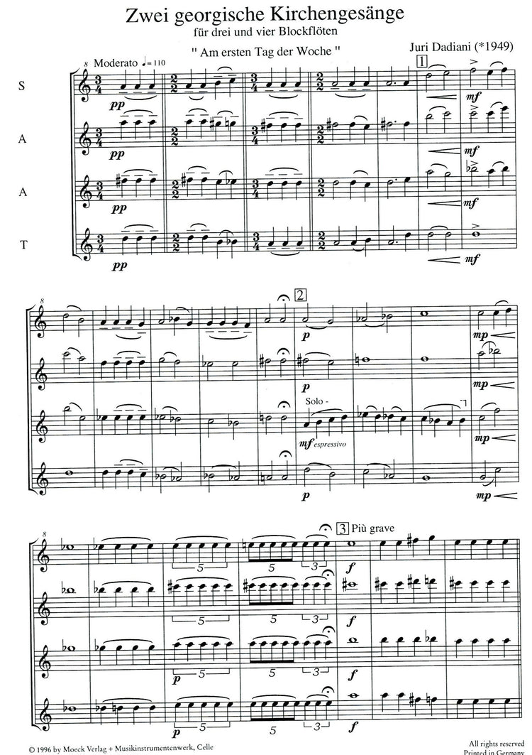 Two Georgian ecclesiastical songs