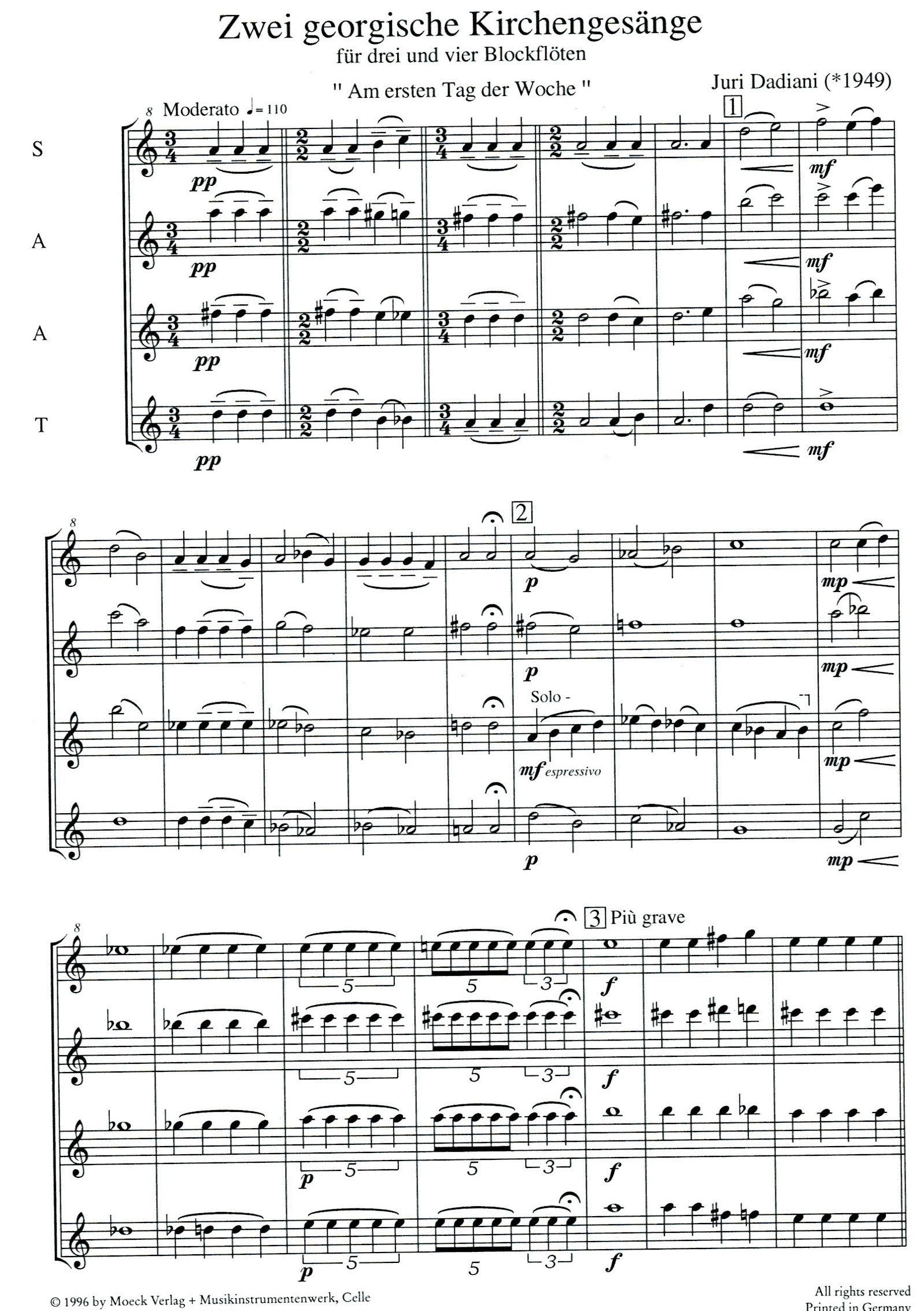 Two Georgian ecclesiastical songs