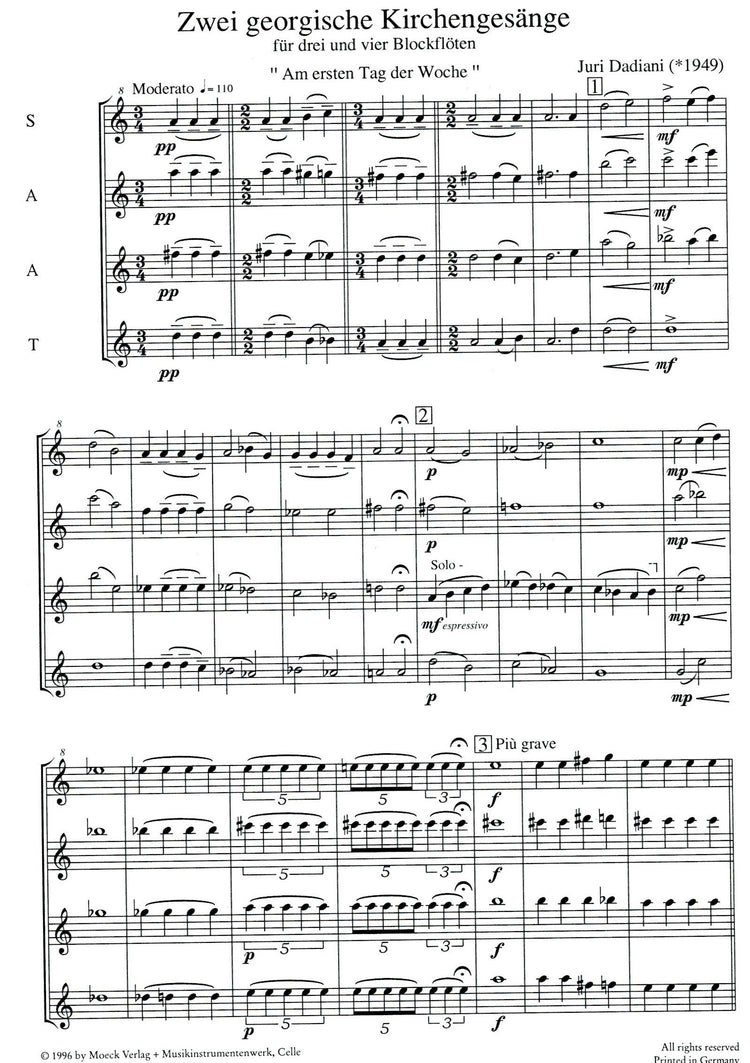 Two Georgian ecclesiastical songs