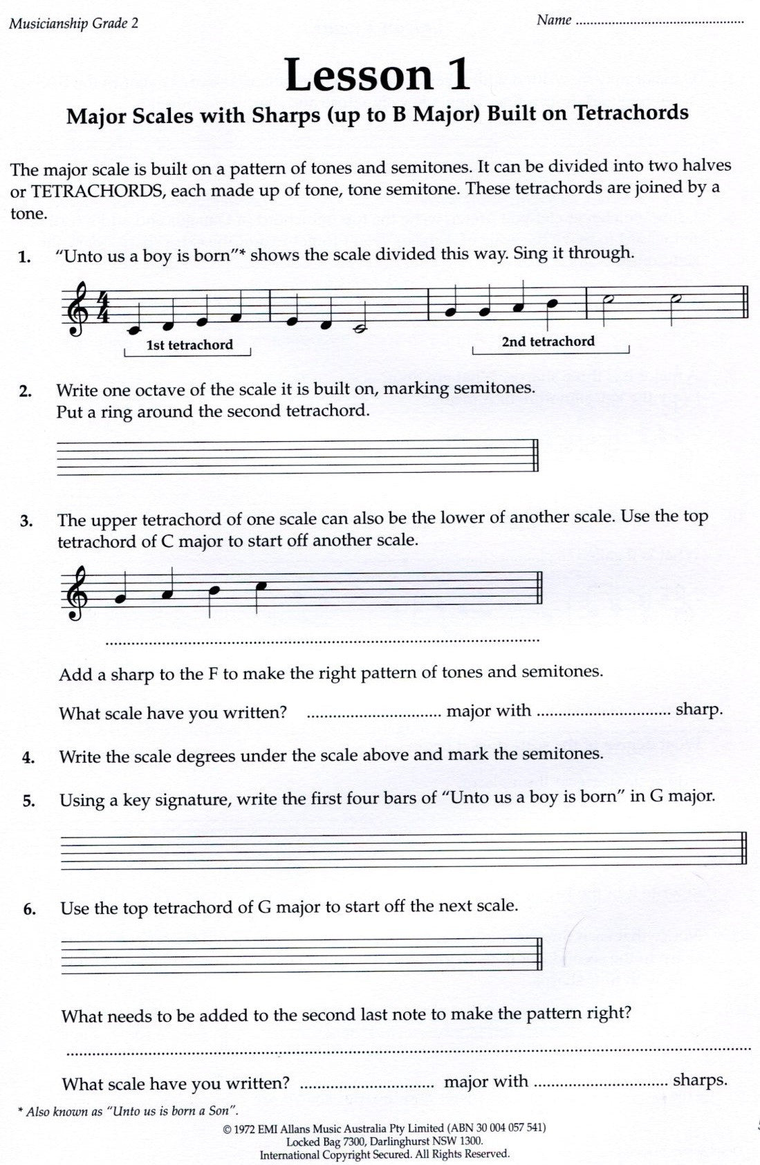 Musicianship Second Grade