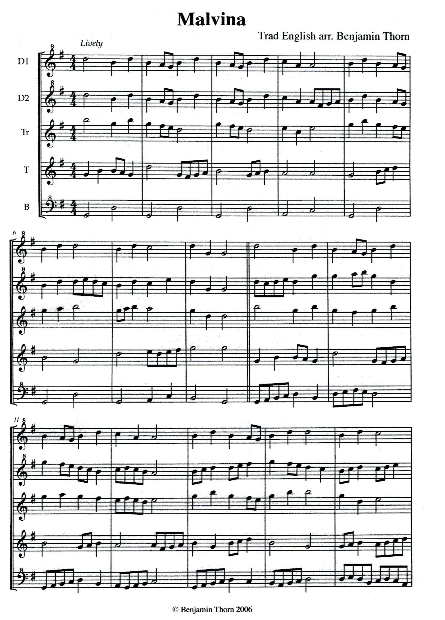 Malvina and other English songs