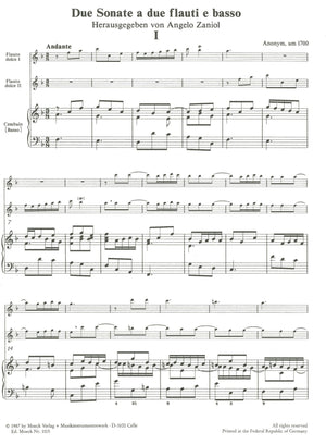 Two Sonatas for 2 Altos recorders and Basso Continuo