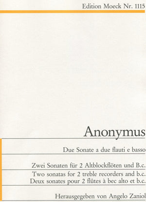 Two Sonatas for 2 Altos recorders and Basso Continuo