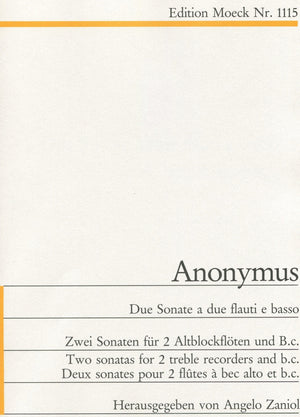 Two Sonatas for 2 Altos recorders and Basso Continuo