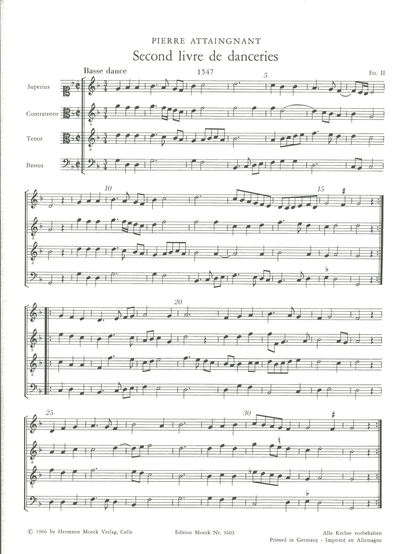 Second livre de danceries