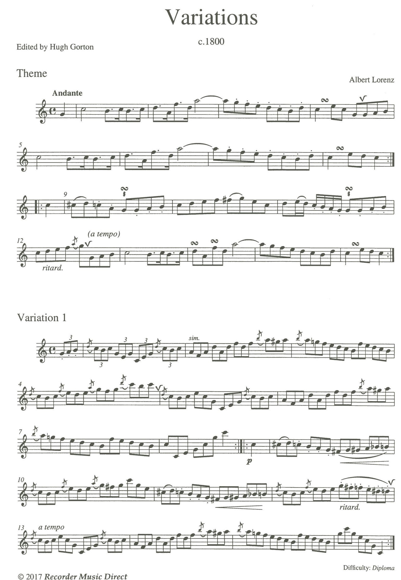 Variations Albert Lorenz