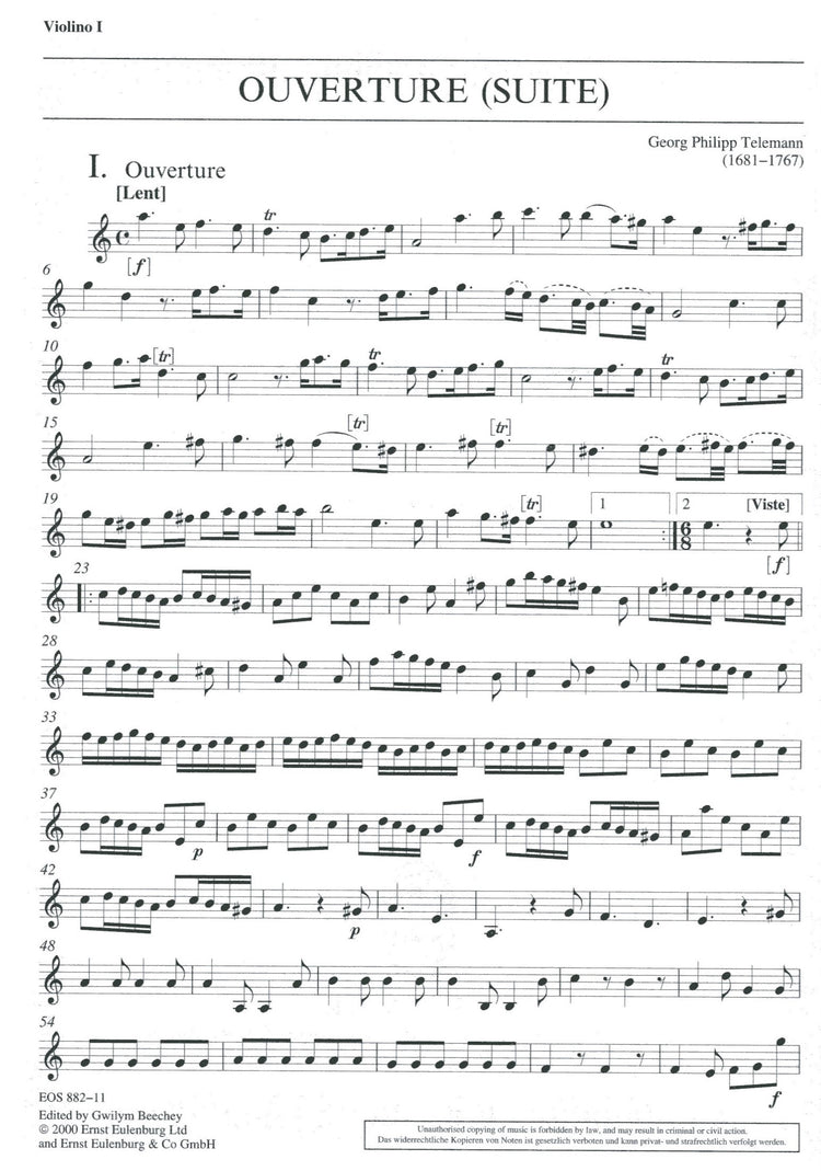 Ouverture Suite in A minor Orchestral Parts