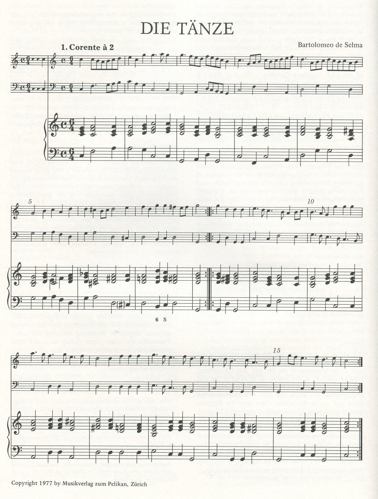The Dances for Soprano, Basso and Basso Continuo